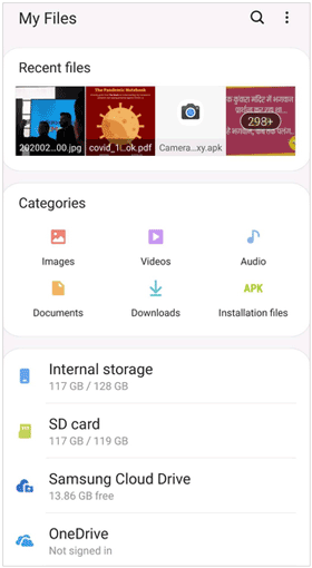 delete files from samsung my files