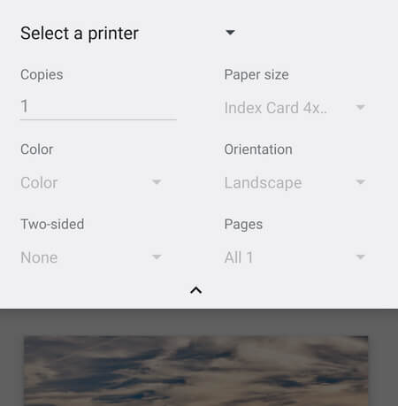 print photos from android trough wifi