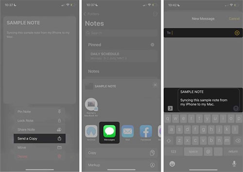 sync iphone notes to mac via messages