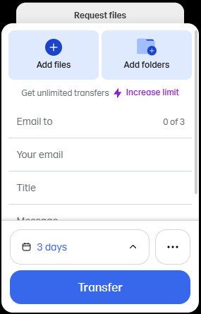 wetransfer aggiunge file