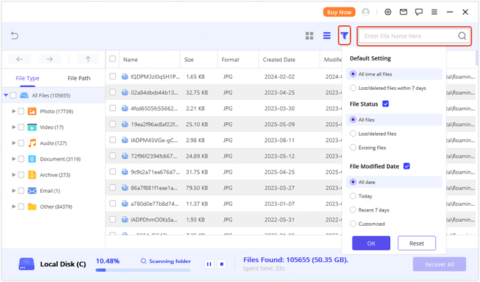 Recuperação de dados, verificação de disco local