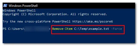 Windows'ta PowerShell kullanarak bir dosyayı zorla silme nasıl yapılır?