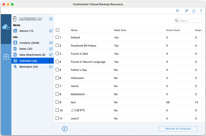 restore calendars from icloud backup mac