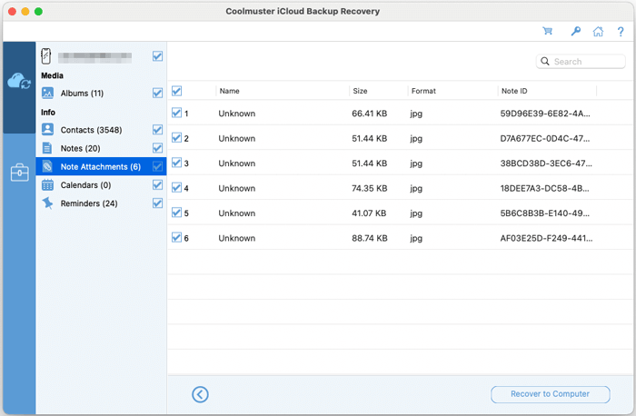 recover note attachments from icloud mac