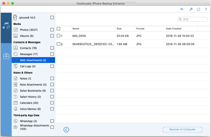 Extract SMS and MMS attachments on Mac