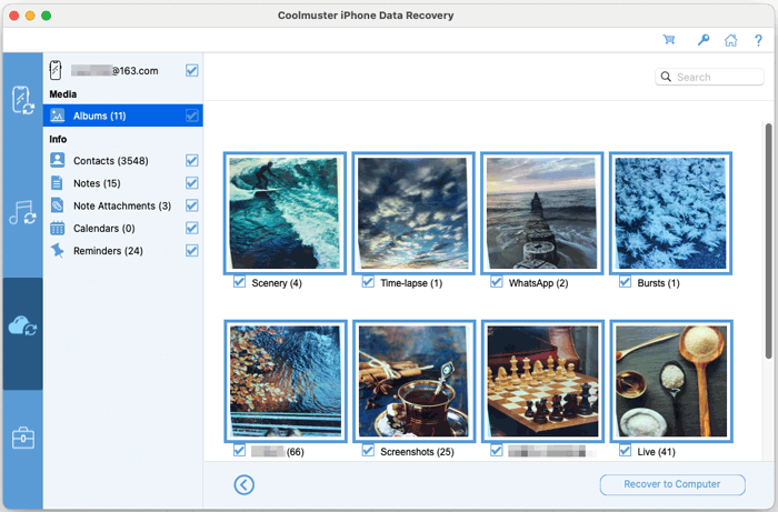 recover albums from icloud backup to mac