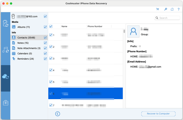 preview contacts for recovery on mac