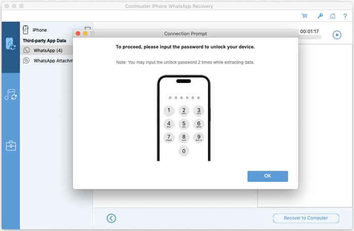 enter your password to unlock your ios device to go on