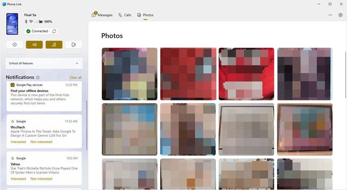 使用手机链接将照片从安卓设备传输到 Windows 11 电脑