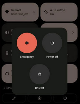 riavviare il telefono Android senza pulsante di accensione con impostazioni rapide