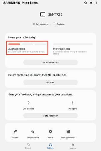 Как исправить зависание планшета Samsung — запустить автоматический тест Samsung Members