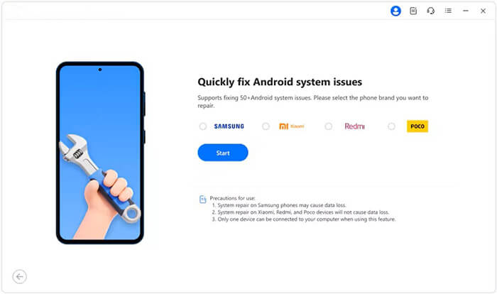 select phone brand from android repair
