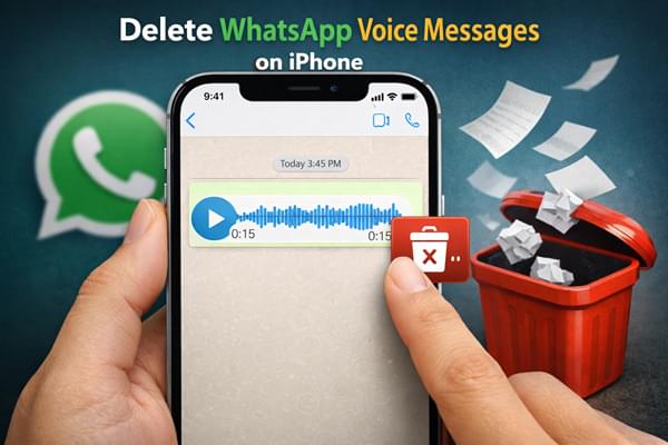 удалить голосовые сообщения WhatsApp на iPhone