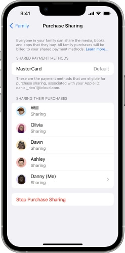 アプリをアップデートする際に間違ったApple IDを修正するには、ファミリー共有をチェックしてください