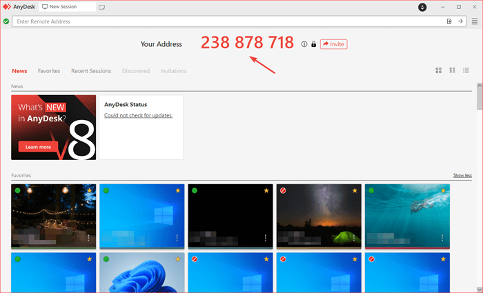 Проверьте идентификатор удаленного устройства AnyDesk, чтобы устранить проблему с подключением AnyDesk.