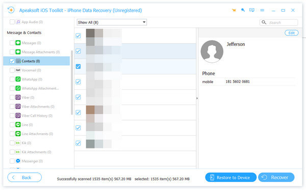 recover data from ios device using apeaksoft iphone data recovery