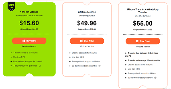 the price of apeaksoft iphone transfer