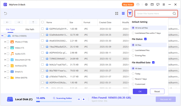 Windows用imyfone d-backからデータをスキャンする