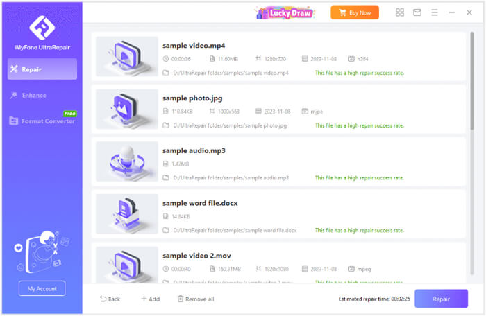 Starten Sie den Reparaturvorgang auf imyfone ultrarepair