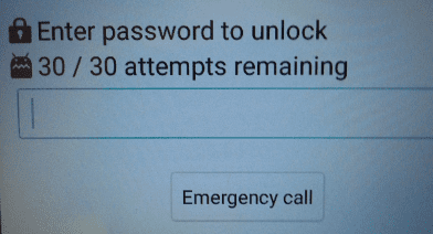 비밀번호를 입력하여 잠금 해제하세요. 남은 시도 횟수: 30/30