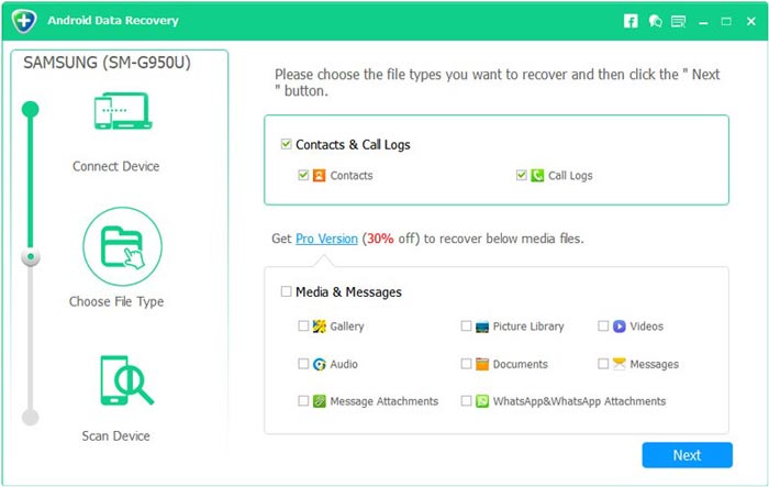 восстановление данных Android от Aiseesoft