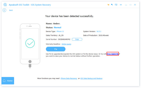 無料のクイックフィックスを選択
