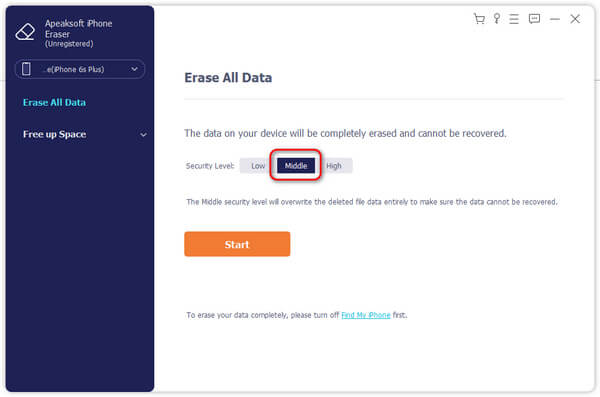 elige los niveles de seguridad