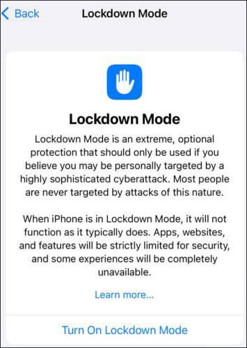 fix 3utools virtual location not working - turn off iphone lockdown mode