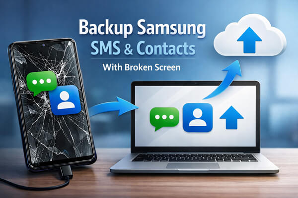 画面が壊れたSamsungのSMS連絡先をバックアップする