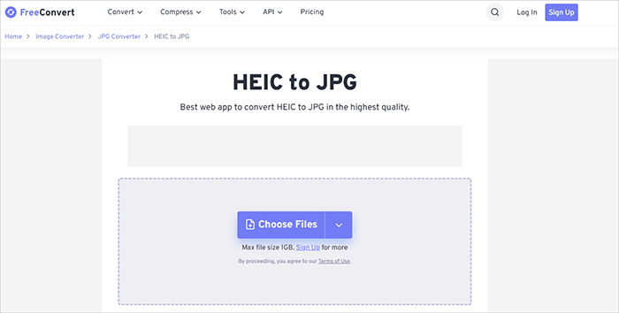 convert heic to jpg online free using freeconvert