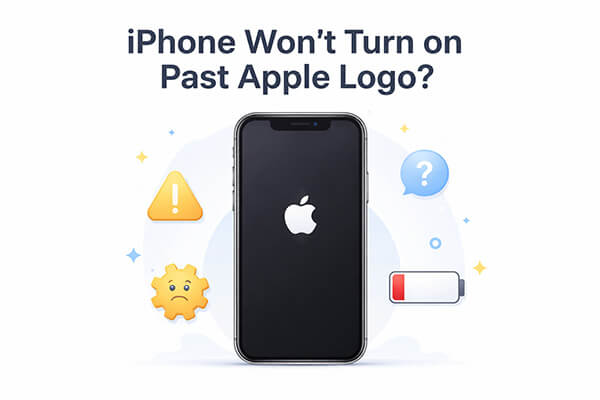 O iPhone não liga e não exibe o logotipo da Apple.