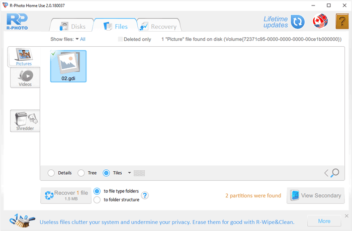 使用 r-photo 還原已刪除的 jpg 或 jpeg 影像