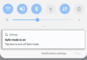 from notifications to fix android stuck in safe mode