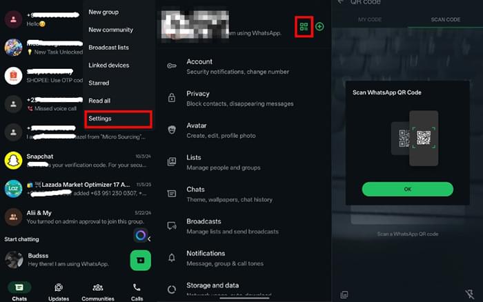 how to add contacts in whatsapp via qr code