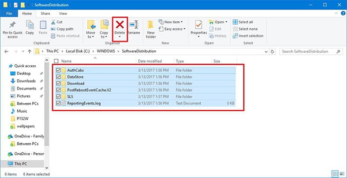 Hapus folder softwaredistribution secara manual untuk memperbaiki masalah pembersihan disk yang macet saat pembersihan pembaruan Windows.