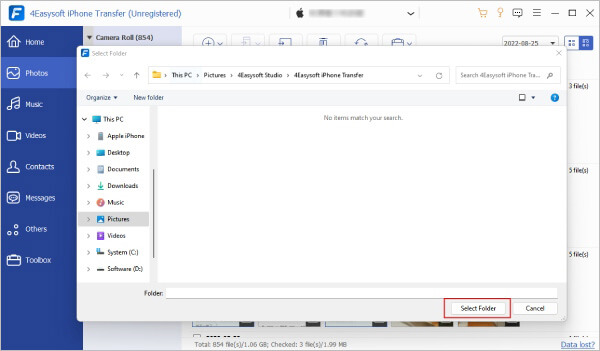transfer photos from iphone to pc using 4easysoft iphone transfer