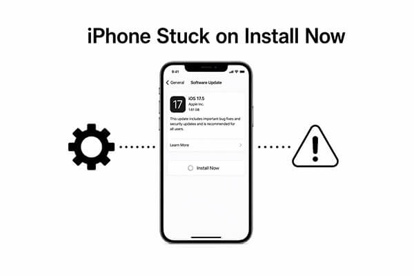 iphone stuck on install now
