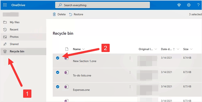 restore deleted png pictures from onedrive backup