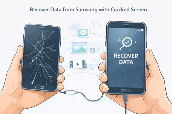 Восстановление данных с Samsung с треснувшим экраном