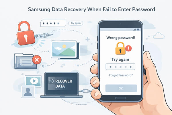 Pemulihan data Samsung saat gagal memasukkan kata sandi