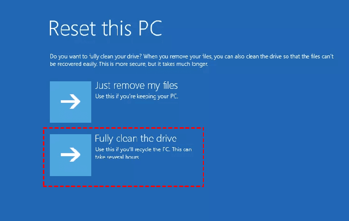 Безвозвратно удалить данные после переустановки операционной системы Windows с помощью функции «Сбросить настройки этого компьютера».