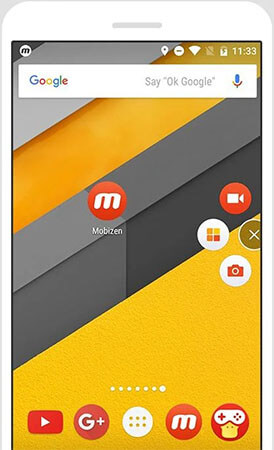 Merekam layar di ponsel Android menggunakan perekam layar Mobizen.