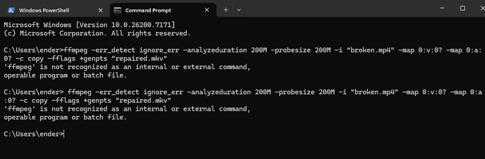 utiliser ffmpeg pour la récupération de fichiers mp4