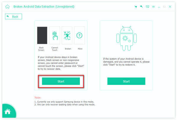 apeaksoft extracción de datos de android rota elegir problema
