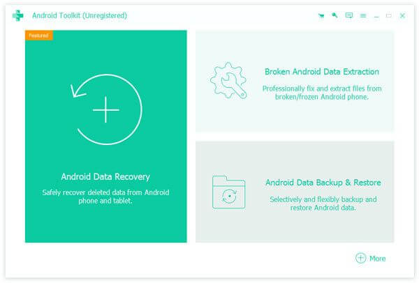 Extracción de datos de Android dañados de apeaksoft: ingrese al modo de extracción de datos de Android dañados.