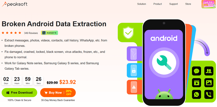 Extracción de datos de Android defectuosa de apeaksoft