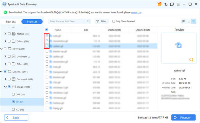 Utilisez Apeaksoft Data Recovery pour récupérer vos données.