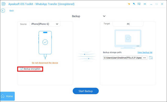 apeaksoft whatsapp transfer encrypt backup file