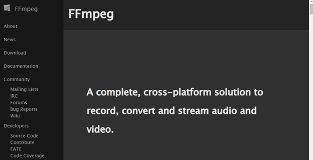 ffmpeg é o melhor software de compressão de vídeo para PC/Mac.