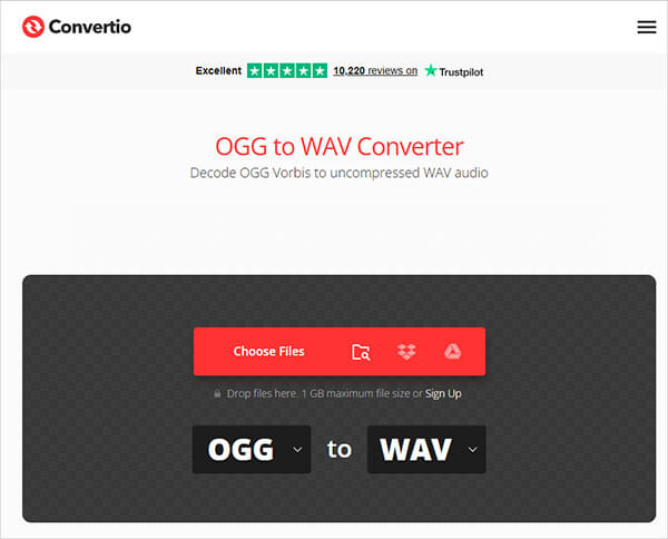 Convertissez gratuitement des fichiers OGG en WAV en ligne via Convertio